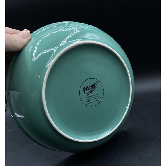 Mason Craft and More 8” Teal Green Soup Serving Bowls Classic Mason Jar Style - Picture 3 of 7
